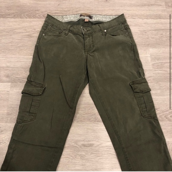 Paige Denim Cargo Crop Army Green Size 24 - Picture 2 of 3